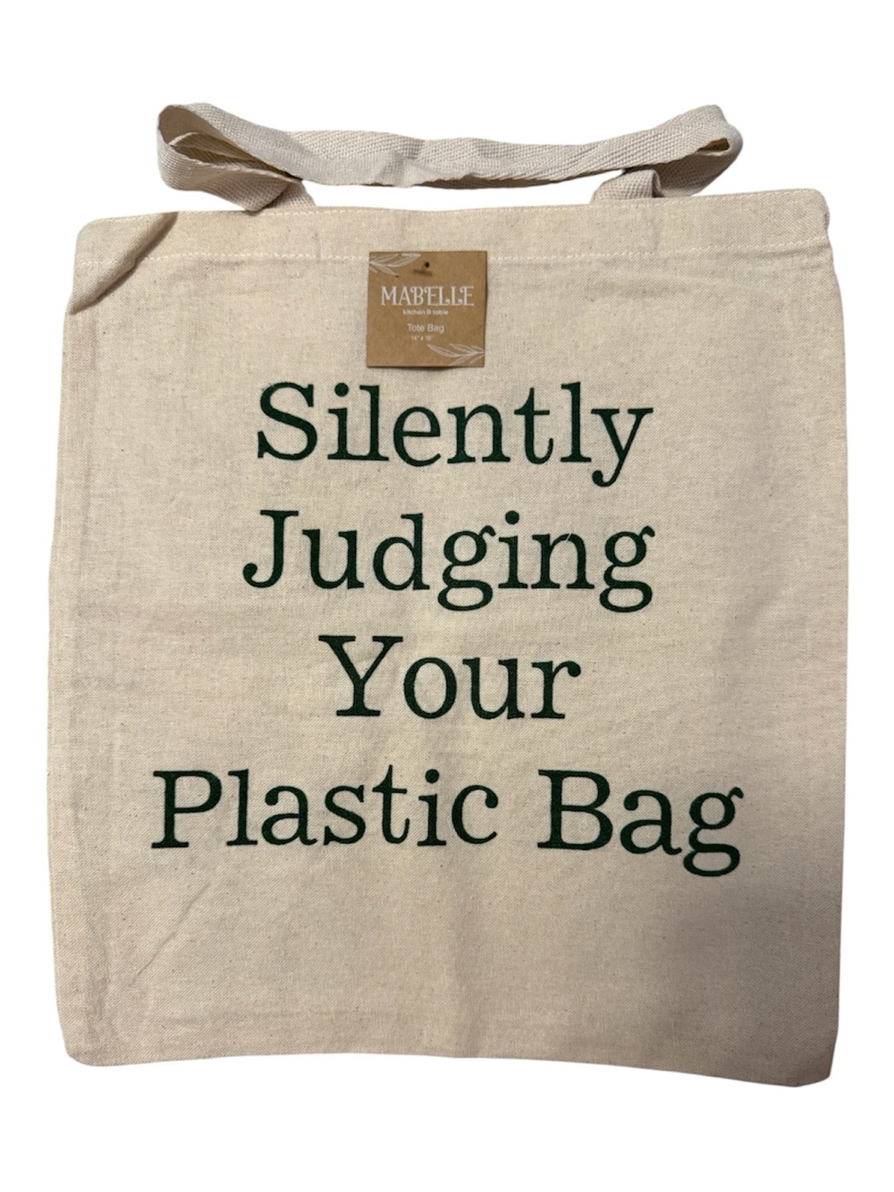 Mabelle Natural Canvas Tote - Silently Judging Your Plastic Bag